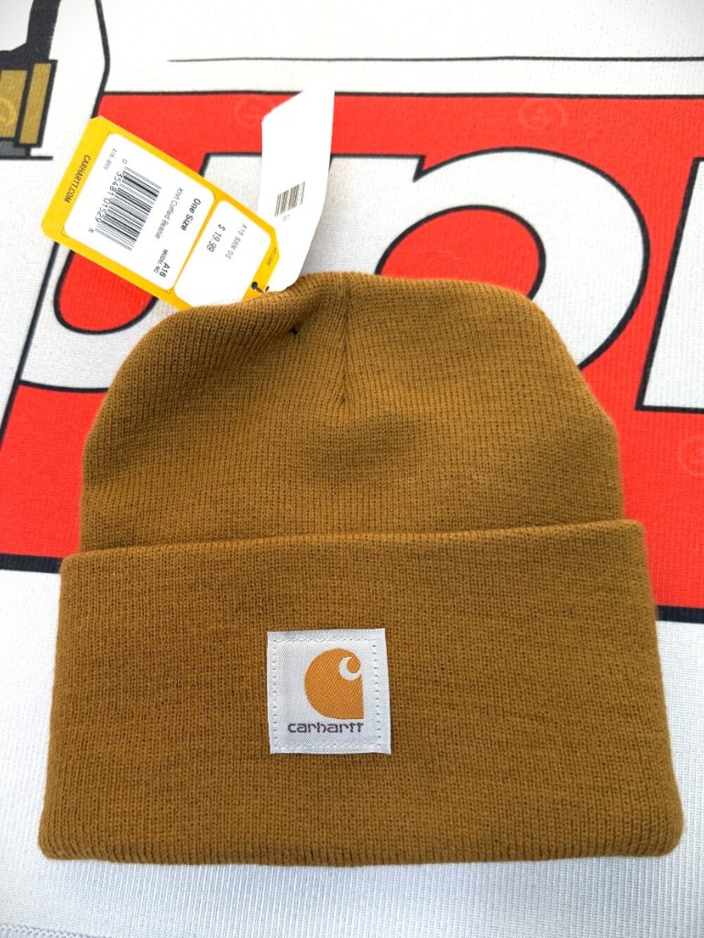 Carhartt Brown Knit Cuffed Beanie Hat One Size Fits Most NWT